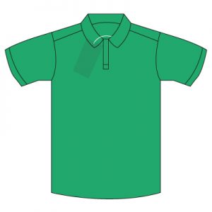 1111 Jade Fairtrade Cotton Polo Shirt with School logo. 