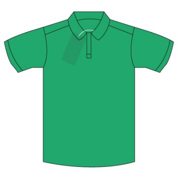 1111 Jade Fairtrade Cotton Polo Shirt with School logo.