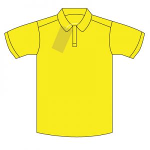 1111 Yellow Fairtrade Cotton Polo Shirt with School logo.