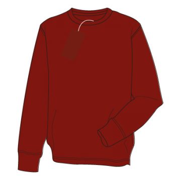 2222 Maroon Fairtrade Cotton Sweatshirt Shirt with School logo.