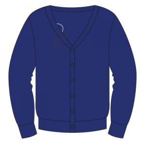 Freemantle  Navy 50% Fairtrade Cotton/Poly Cardigan with School logo.