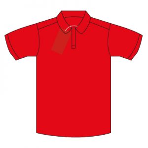 Bartley Red Fairtrade Cotton/Poly Polo Shirt with School logo.