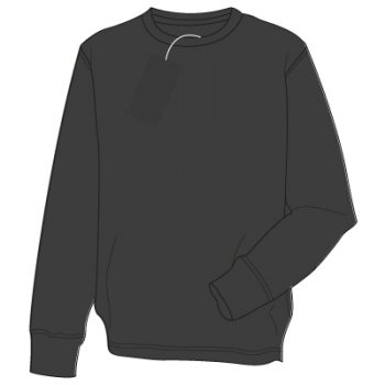 Bartley Black Fairtrade Cotton/Poly Sweatshirt with School logo.