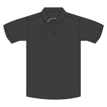 Cantell Black Fairtrade Cotton/Poly Polo Shirt with School logo. ( Size 9-10 to XSmall )