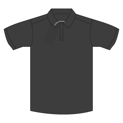 Cantell Black Fairtrade Cotton/Poly Polo Shirt with School logo. ( Size 9-10 to XSmall )