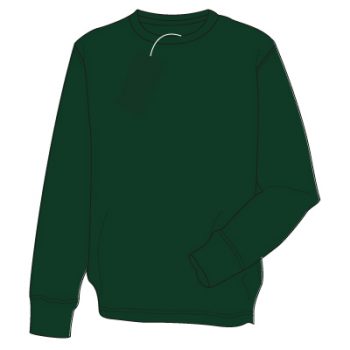Juniper green Bottle Fairtrade Cotton/Poly Sweatshirt with School logo.