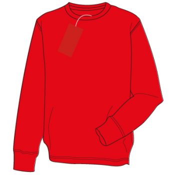 Queniborough CE Primary Junior School Red Fairtrade Cotton/Poly Sweatshirt with School logo.