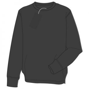 Stockbridge Black Fairtrade Cotton/Poly Sweatshirt with School logo.