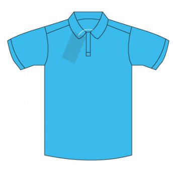Dallas Road Primary Primary School  Sky Fairtrade Cotton/Poly Polo Shirt with School logo.