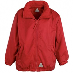 Freemantle CofE Community Academy Red Fleece Lined Rain Jacket with School logo