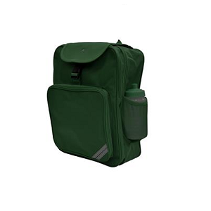 Holy Cross RC Primary School Bottle Green Backpack with School Logo