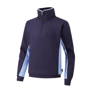 St Anne's School PE Navy Sky 1/4 Zip Sweatshirt with school logo