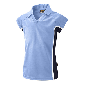 St Anne's School PE Panelled Sky Polo Shirt with school logo