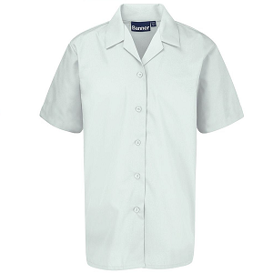 St Mark's Girls White Blouse Short Sleeve Open Neck (pack of 2)