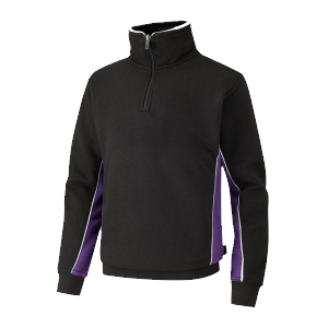 Wordsworth Primary School Staff 1/4 Zip Black Purple Sweatshirt with school logo