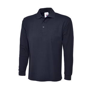 Cantell Black Long Sleeve Polo Shirt with School logo