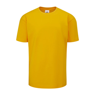 Strathburn Primary School Yellow Cotton House T-Shirt with logo