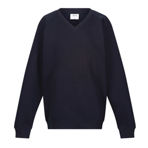 New Pitsligo & St Johns Primary School Navy V-neck Sweatshirt with School logo
